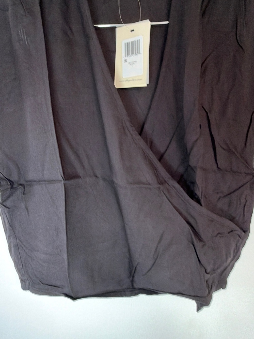 Elan Black Sheer Wrap Blouse Top Short Sleeve Size Large NWT - Picture 3 of 7